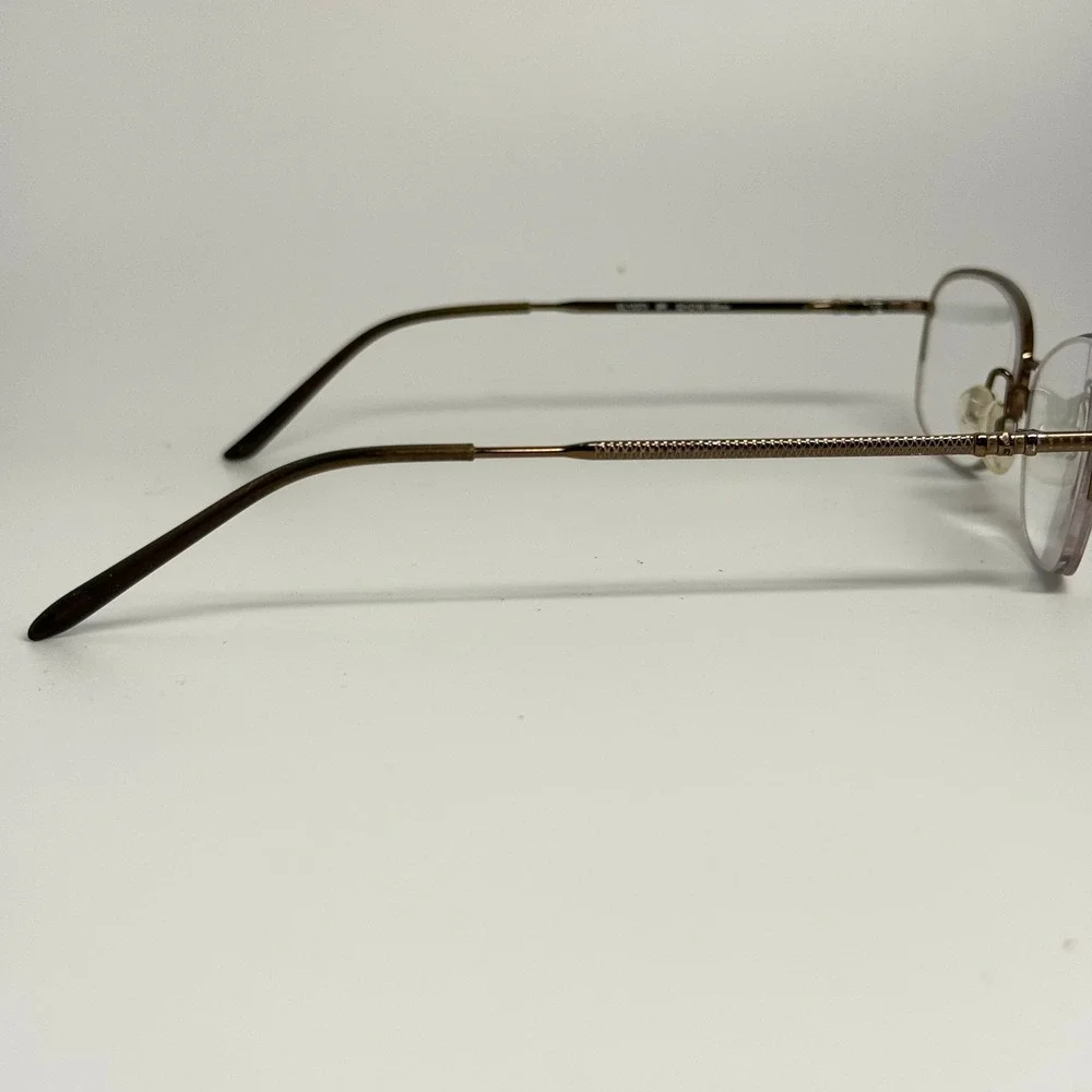 Elle EL13373 BR Brown Metal Semi-Rimless Cat Eye Eyeglass Frames 52-16-135
